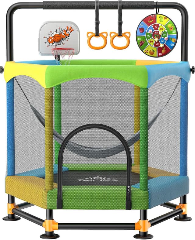 Detalle de Twinkoo 60" Fortified Toddler Trampoline with Enclosure
