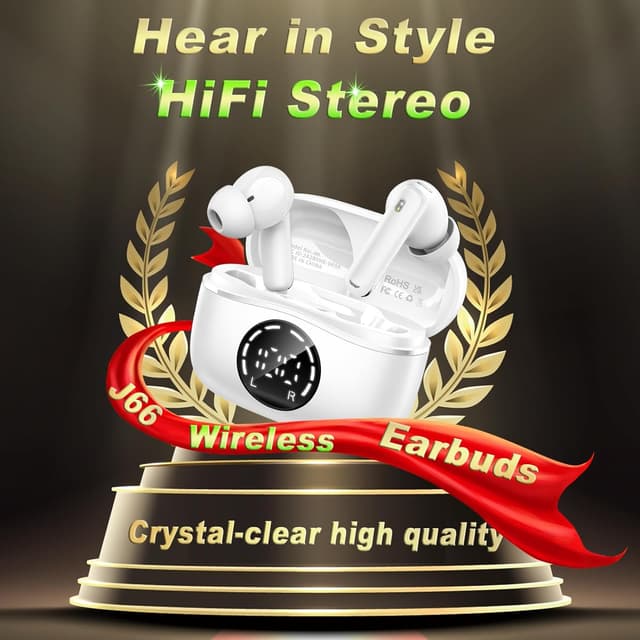 Detalle 2 de chalvh Bluetooth 5.4 Wireless Earbuds with ENC, 48H Playtime, USB-C Fast Charge & IP7