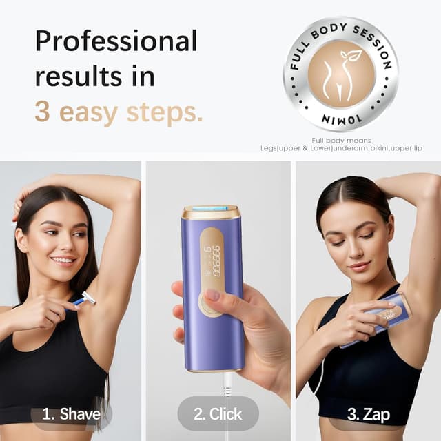 Detalle de Haarlosy IPL Haarentfernungsgerät mit 10°C Kühlfunktion – 9 Energiestufen für Gesicht, Körper & Bikini