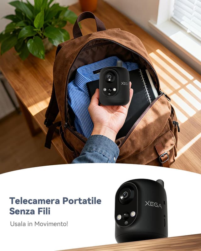 Detalle de Telecamera 4G Xega 2K con SIM 6000 mAh