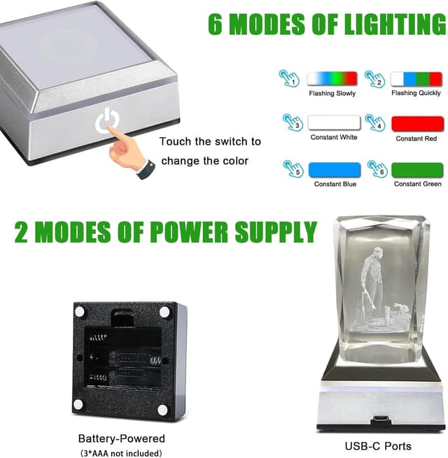 Detalle de 3D Crystal Horror Lamp LED Night Light