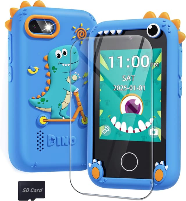 Detalle de BAISIQI Kids Smart Phone (Dinosaur Phone) for Boys 3–8 with Dual Camera & 2.8" Touchscreen