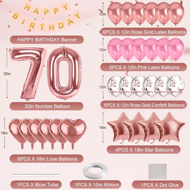 Detalle 2 de Déco ballons 70 ans avec chiffres