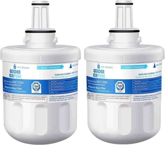 Detalle de GOLDEN ICEPURE Kühlschrank-Wasserfilter (kompatibel mit Samsung DA29-00003F/G & mehr) – 2 Stück RWF1100A