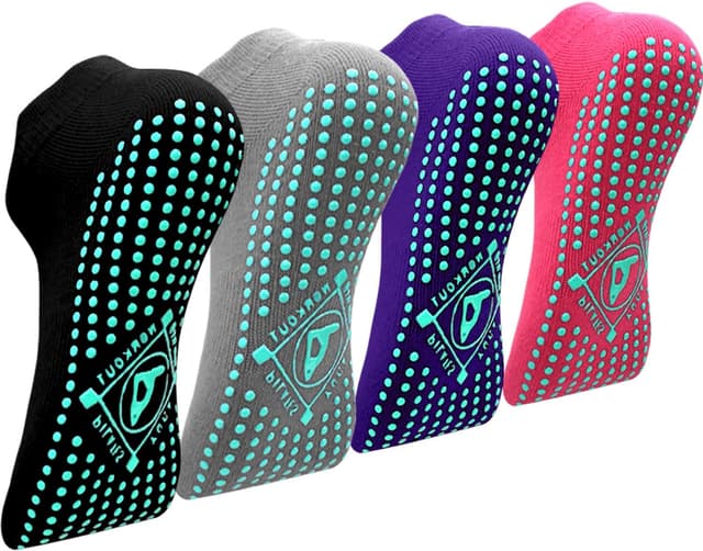 Detalle de Yoga Anti-Rutsch Socken 4 Paare Damen