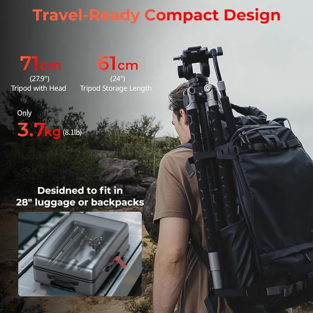 Detalle 2 de SmallRig x Potato Jet TRIBEX SE Hydraulic Camera Tripod (5305) with Fluid Head – 6kg load