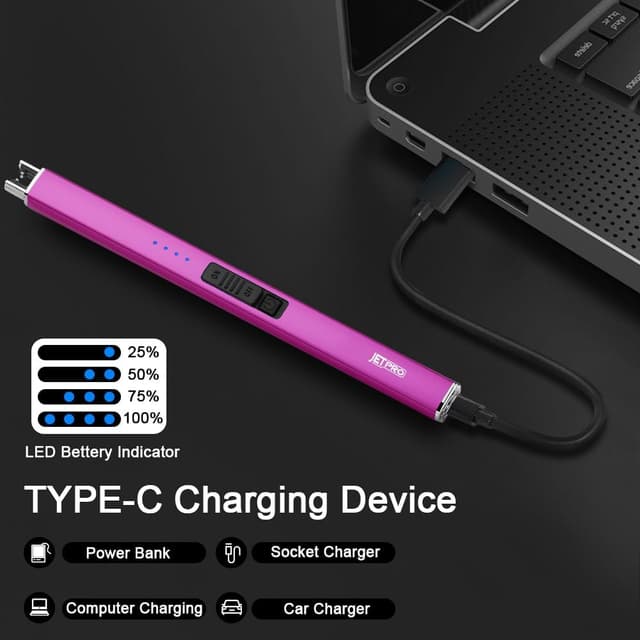Thumbnail 4 de JETPRO Electric Arc Windproof USB Lighter 1‑PC