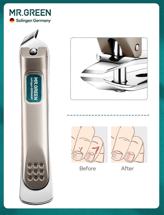 Detalle 2 de MR.GREEN Nail Clipper Set (MR-6103) – stainless steel nail care tools with leather-style case