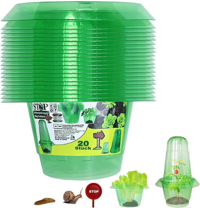 Detalle de Smaxcn Schneckenkragen (Mittelgroß), 20er-Set – Schneckenschutz für junge Pflanzen, auch als Mini-Treibhauselement