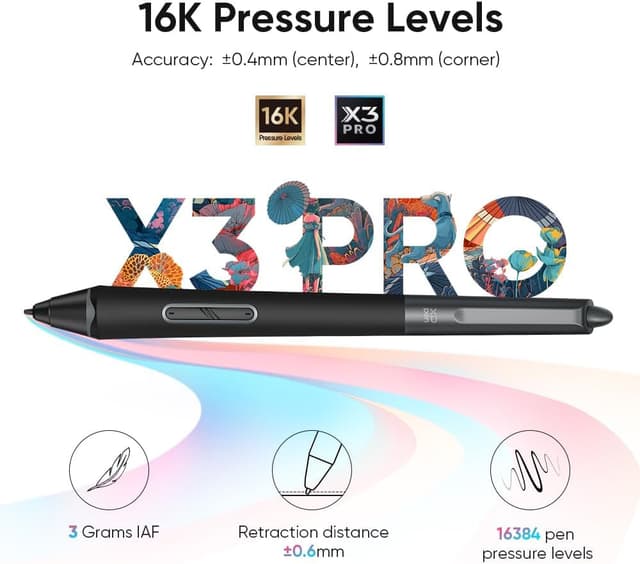 Detalle 2 de XPPen Artist Pro 14 (Gen 2) Graphics Drawing Tablet with 14-inch laminated display and X3 Pro stylus