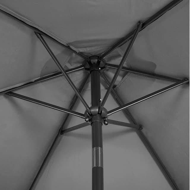 Detalle 2 de Yaheetech ombrellone da giardino 269 cm con 6 stecche, inclinabile e protezione UV (grigio)
