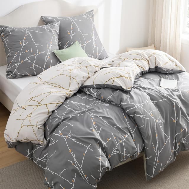 Imagen de BEDSURE Bettwäsche 135x200 Zweige Grau en OfertitasTOP