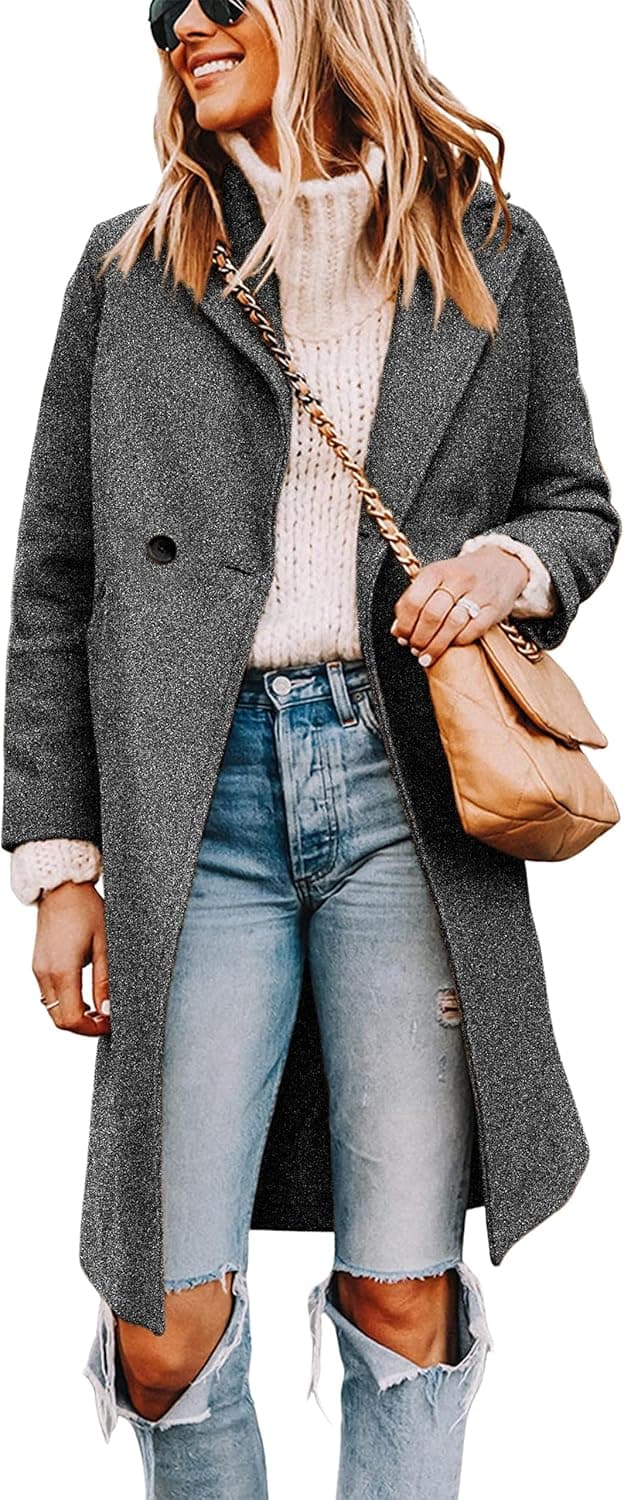 Thumbnail 4 de Tanming Wool Blend Pea Coat Knee Length