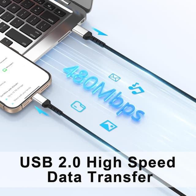 Detalle 2 de USB-C Ladekabel 30 cm 3er-Set für Schnellladen