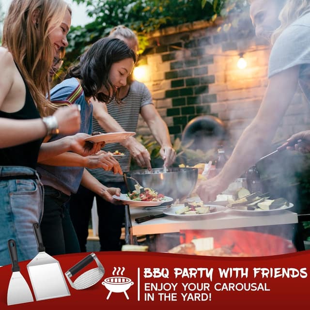 Thumbnail 6 de Univinlions Smash Burger Kit con pressa per hamburger da griglia e spatola XXL