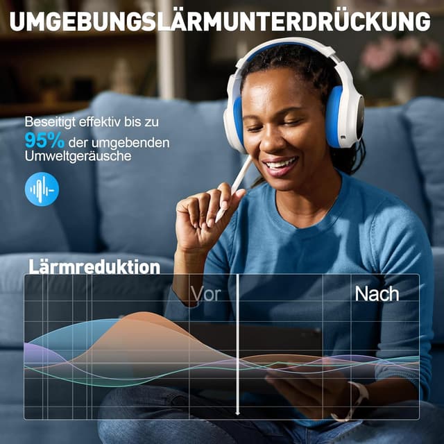 Detalle 2 de Awinnasey Gaming-Headset mit 2,4 GHz