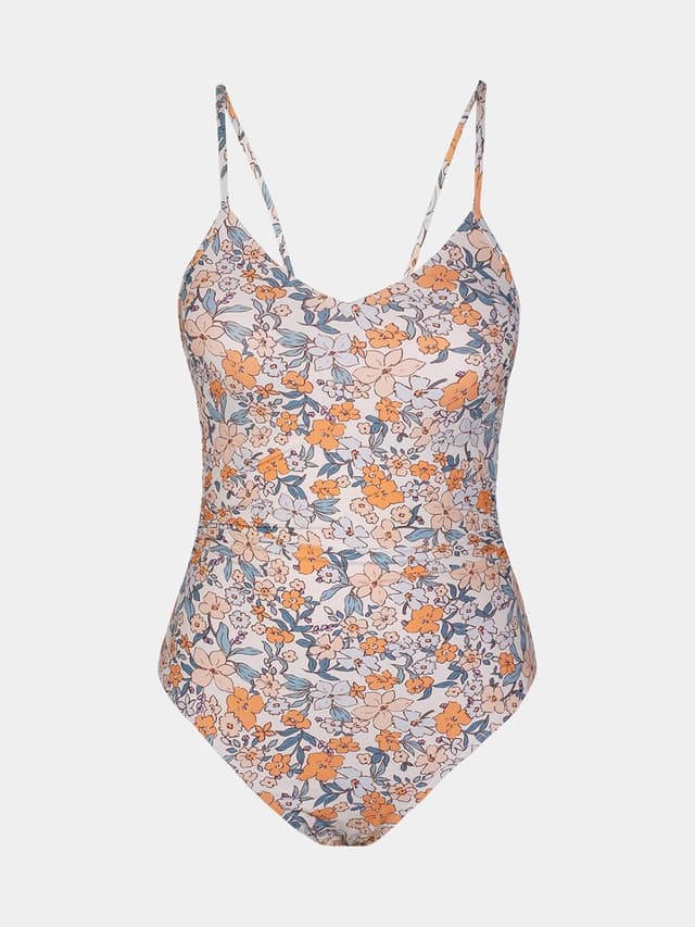 Detalle de Costume intero donna CUPSHE con scollo a V, drappeggio e coppe morbide rimovibili