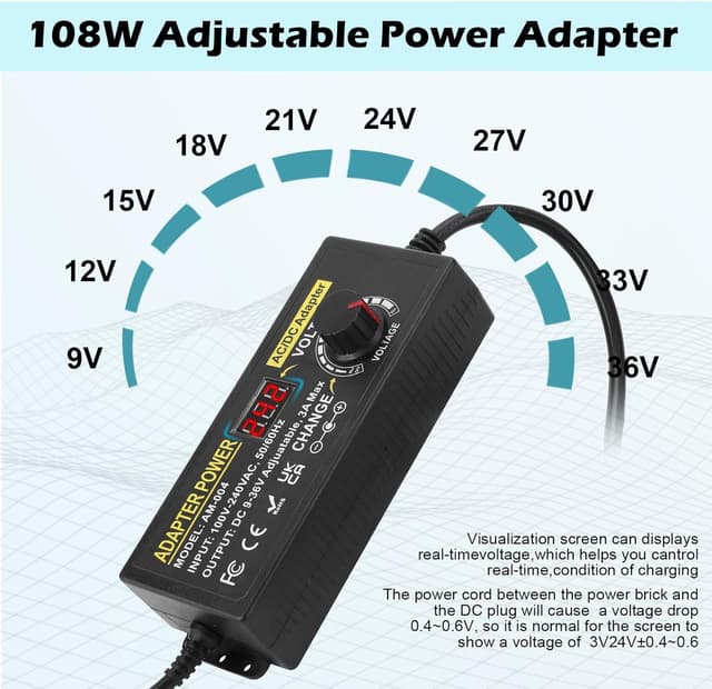 Detalle de Adattatore AC DC 108 W 9-36 V universale