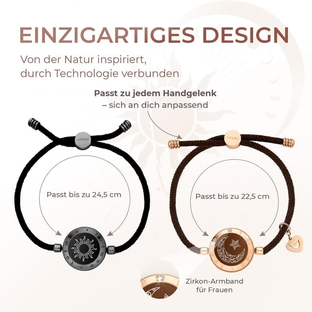 Detalle 2 de TOTWOO Pulseras Inteligentes de Pareja 316L