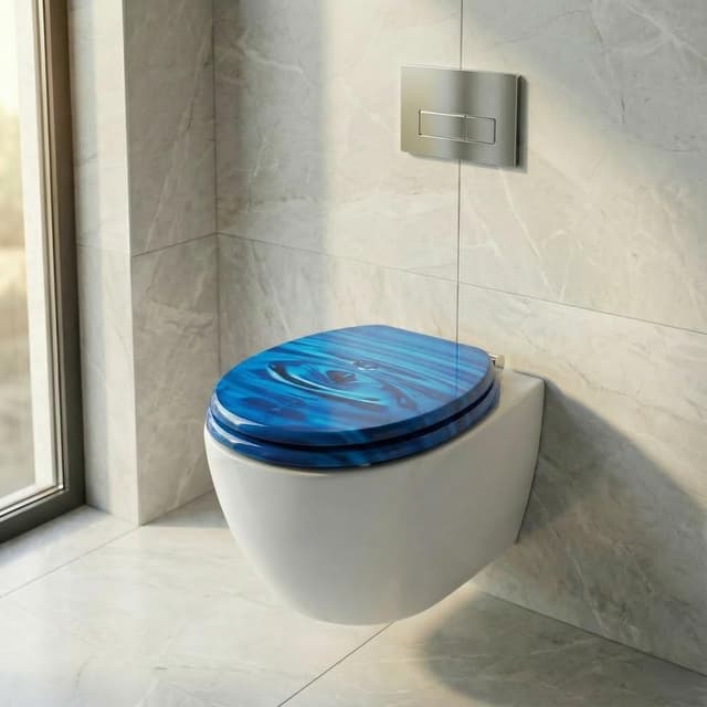 Detalle 2 de SINOBATH WC Sitz mit Absenkautomatik und antibakterieller Nano-Versiegelung (Navy blau)