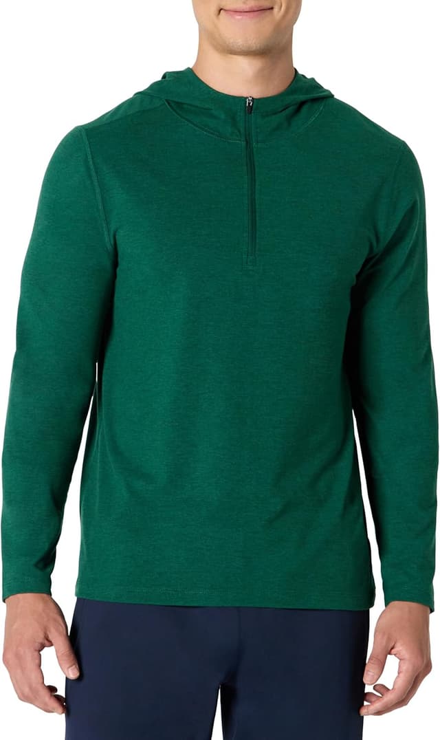 Detalle 2 de Amazon Essentials Men's Athletic Quarter-Zip Hoodie — Lightweight 1️⃣