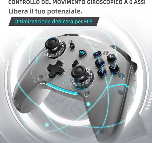 Detalle de Machenike G5PROMAXSE: controller Bluetooth con base di ricarica e joystick a effetto Hall