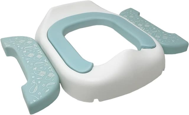 Detalle 2 de Pote Pals Travel Potty Soft PU Cushioned Travel Potty for Toddlers (Blue Ocean) with 5 Disposable Potty Liners