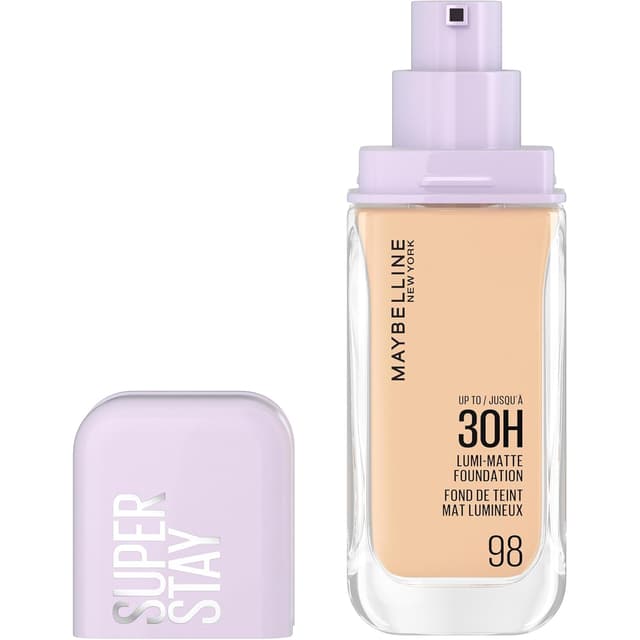 Detalle de Maybelline New York Super Stay Lumi Matte Foundation Nr. 98 (35 ml) – matt mit natürlicher Strahlkraft