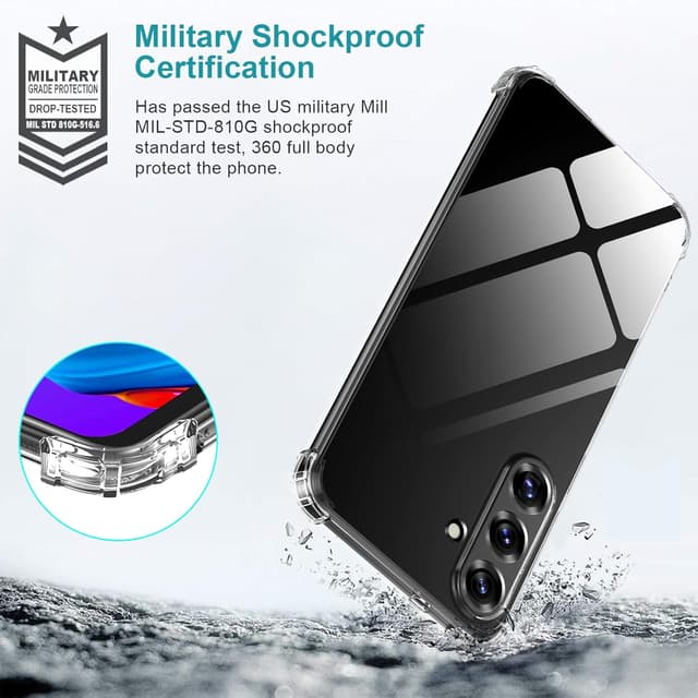 Detalle de LeYi clear slim silicone phone case for Samsung Galaxy S25 Plus/S25+ with reinforced corners