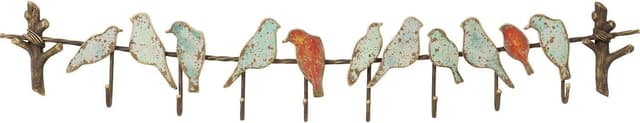 Detalle de Kare Design Bird Party appendiabiti da parete con uccelli in stile vintage, 8 ganci