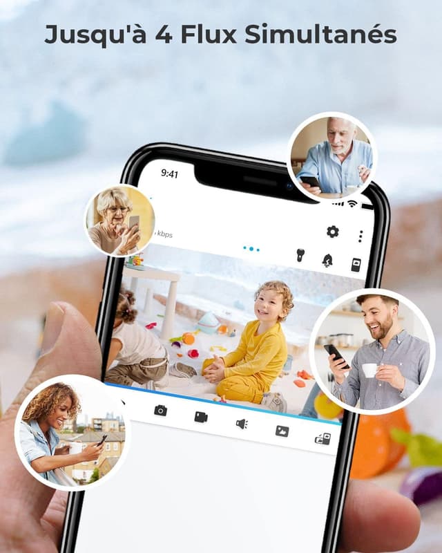 Detalle 2 de Reolink E1 (E1 Noir) caméra WiFi d’intérieur 3MP 2K, vision nocturne, 360° Pan & Tilt, détection humain/chien/chat, audio à deux voies