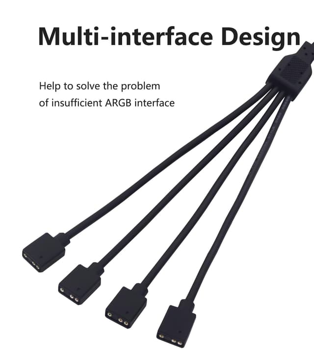 Thumbnail 1 de LANMINGLEL ARGB Splitter Cable 5V 1F to 4F