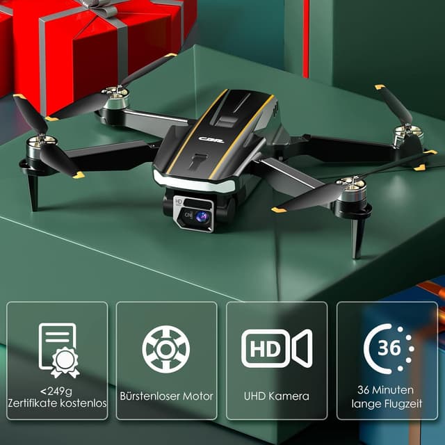 Detalle de CHUBORY A68 WiFi FPV Quadcopter mit 2K HD-Kamera – bürstenloser Motor, automatischer Schwebe & Trajektorienflug