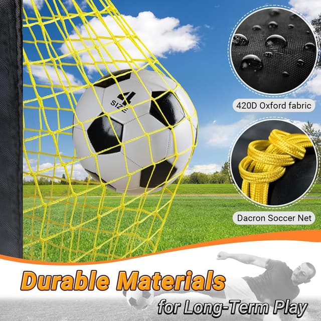 Thumbnail 6 de Happy Jump Soccer Goal (7'x5', 6.6'x3.3', 5'x3.6', 4'x3', 3'x2.2') with Pop-Up Net, Target Board & Markers