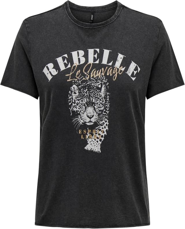 Detalle de ONLY maglietta stampata a manica corta da donna con girocollo ONLLUCY