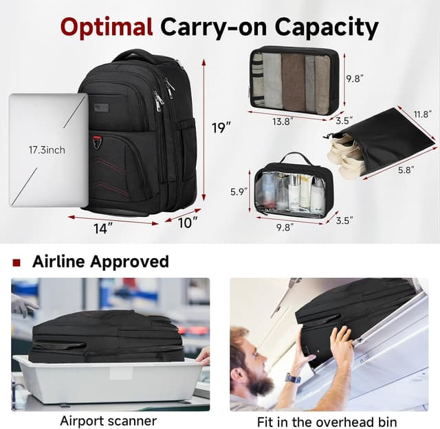 Thumbnail 4 de Vessgra Rolling Backpack 45L wheeled luggage backpack