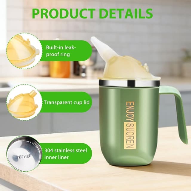 Detalle 2 de Nzkeuf Elderly leak-proof straw cup 400ml
