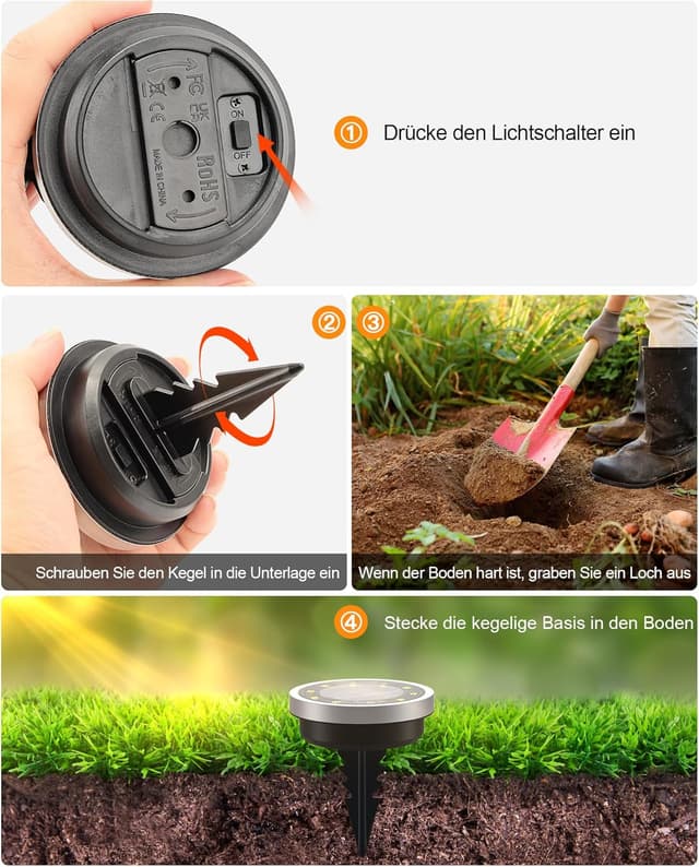 Thumbnail 6 de Suolita Solar Ground Lights 8 pack