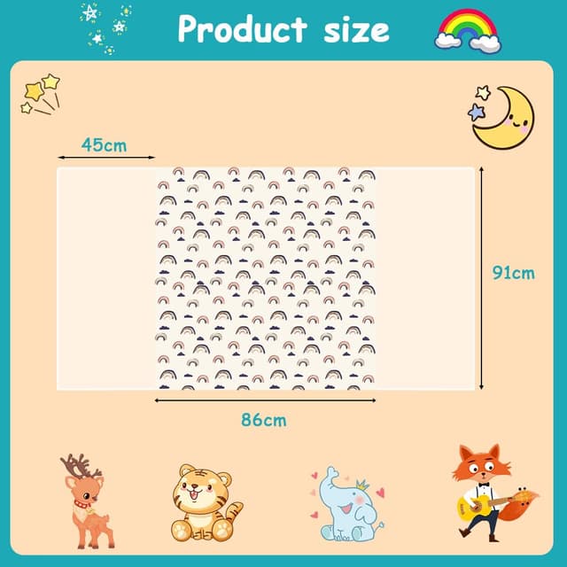 Detalle 2 de Aolso Wickelunterlage Baby & Töpfchentrainingsmatratze (86 x 91 cm), wasserdicht, atmungsaktiv und waschbar