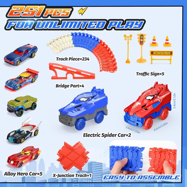 Thumbnail 5 de Toyokid Spider Construction Race Tracks 234 pcs