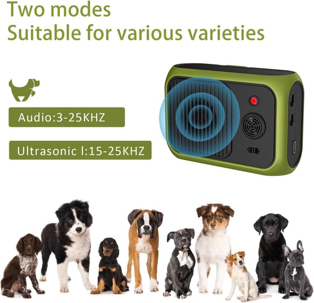 Detalle 2 de Anti Barking Devices for Dogs ultrasonic deterrent (waterproof, rechargeable) – up to 50ft range