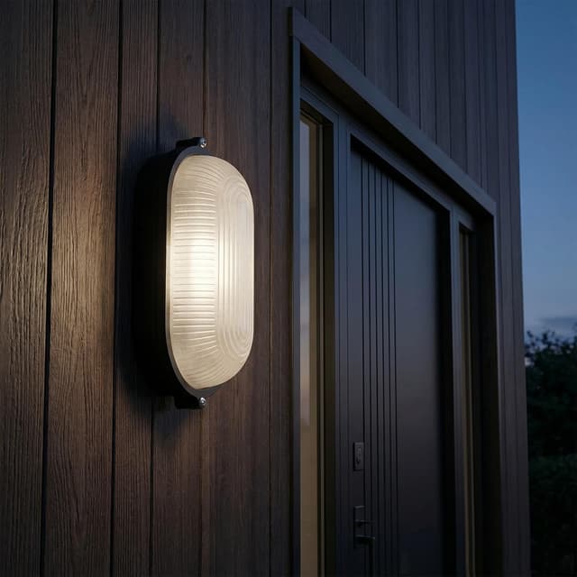 Detalle 2 de MULANDI Nautical Bulkhead Light outdoor marine flush mount with frosted glass lens (E27)