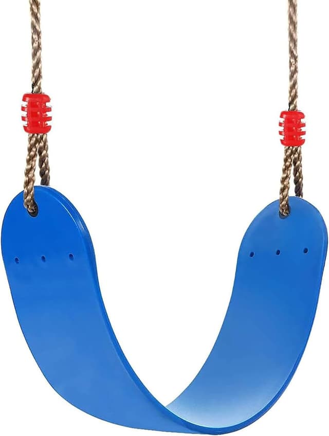 Detalle de Ausbond Kinderschaukel mit weichem Brett – verstellbare Seillänge, bis 150 kg Belastung (blau)