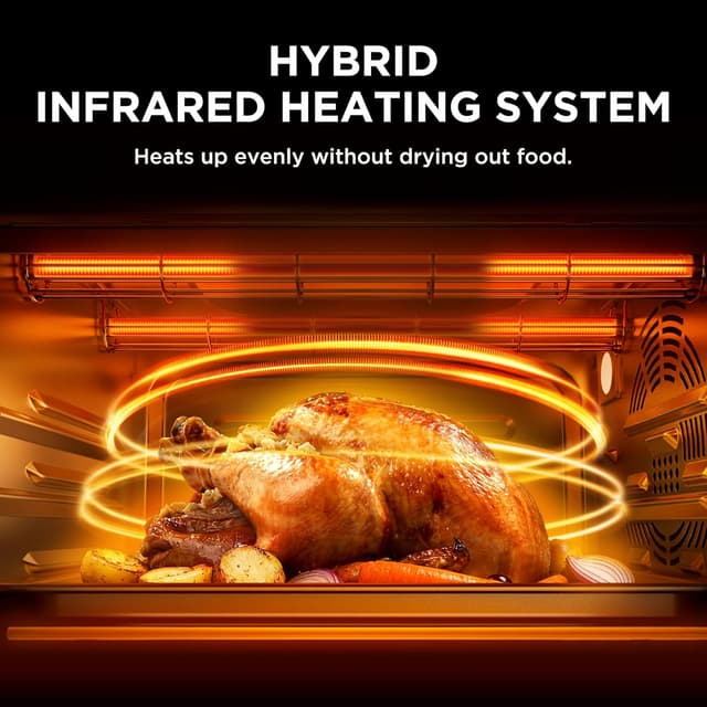 Detalle de Midea Flexify Slim 8-in-1 French Door Toaster Oven Air Fryer Combo (25 Quart) with Infrared SpeedHeat, Stainless Steel