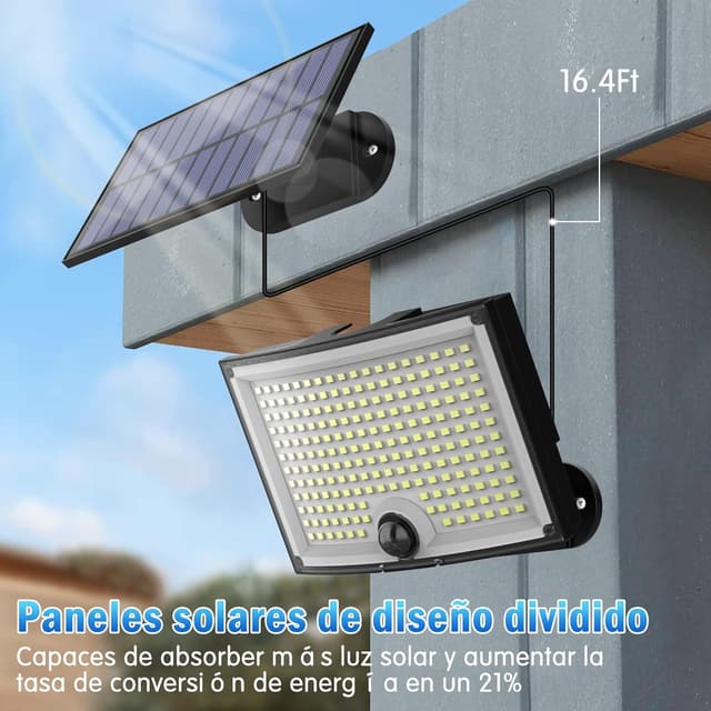 Detalle 2 de KagoLing 202 LED Luces solares impermeables con sensor de movimiento ☀