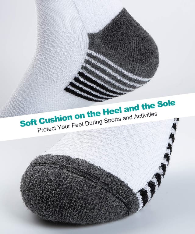 Detalle de Coskefy thick cushion thermal crew walking socks (6 pairs) with compression arch