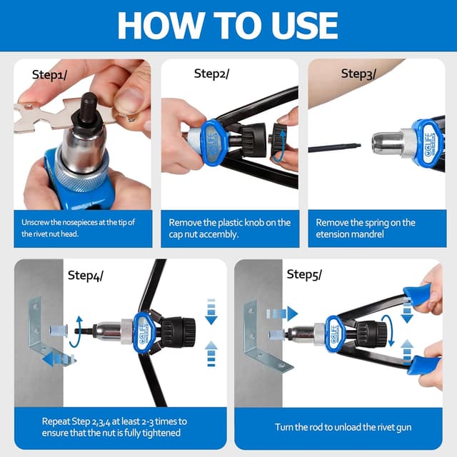 Detalle de CCLIFE Nietmutternzange 150 Teile 🛠