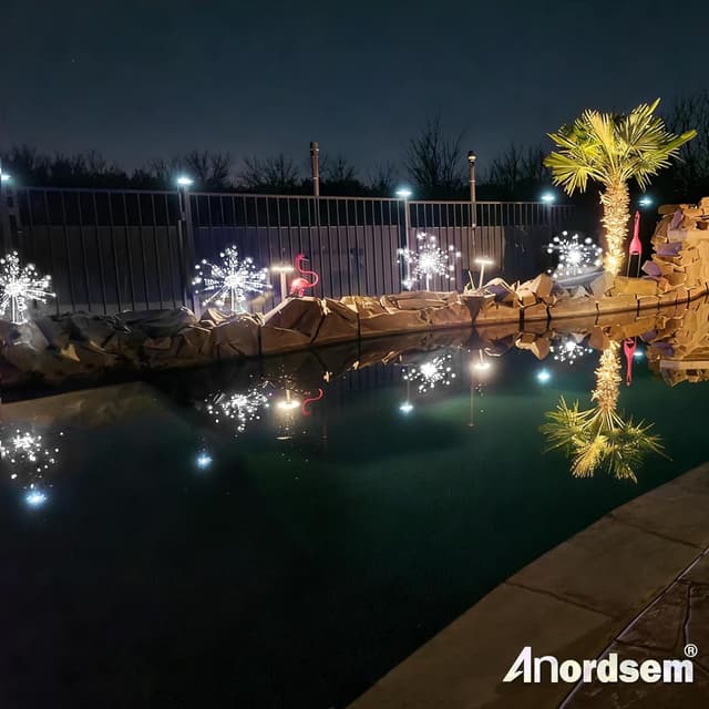 Thumbnail 6 de Anordsem Solar Outdoor Garden Christmas Fairy Firework LED Lamp (IP65 Waterproof)