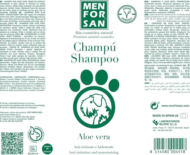 Imagen de MENFORSAN Champú Aloe Vera 1L en OfertitasTOP