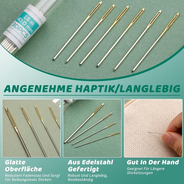 Detalle 2 de MASPHY Nähnadeln 30 Stücke